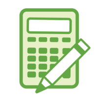 duotone calculator and pencil icon